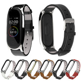 Mijobs Schraubenloses magnetisches Gehäuse, Top-Grain-Lederarmband für Xiaomi Mi Band 3 & 4 & 5 & 6, Host nicht im Lieferumfang enthalten, CA0139A, CA0139B, CA0139C, CA0139D, CA0139E, CA0139F, CA0139G